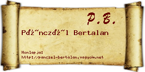 Pánczél Bertalan névjegykártya