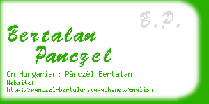 bertalan panczel business card